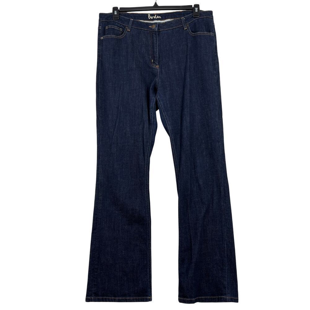 Boden Slim Bootcut Jeans‎ Women's Size 14 Dark Wash Stretch Denim